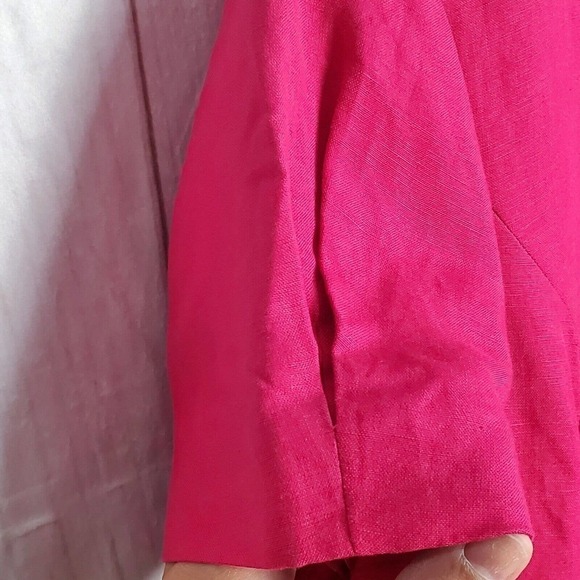 NWT Y2K East 5th Linen Blend Pink Button Up Light Jacket Blazer Size Large - Picture 4 of 9